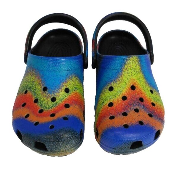 CROCS multi color clogs sandals water shoes unisex Men's size 4, Women's size 6 - Picture 2 of 7